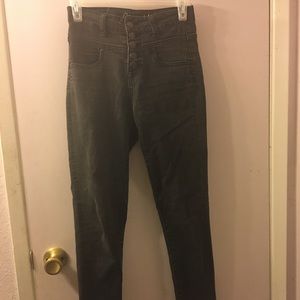 black high-rise skinny jeans